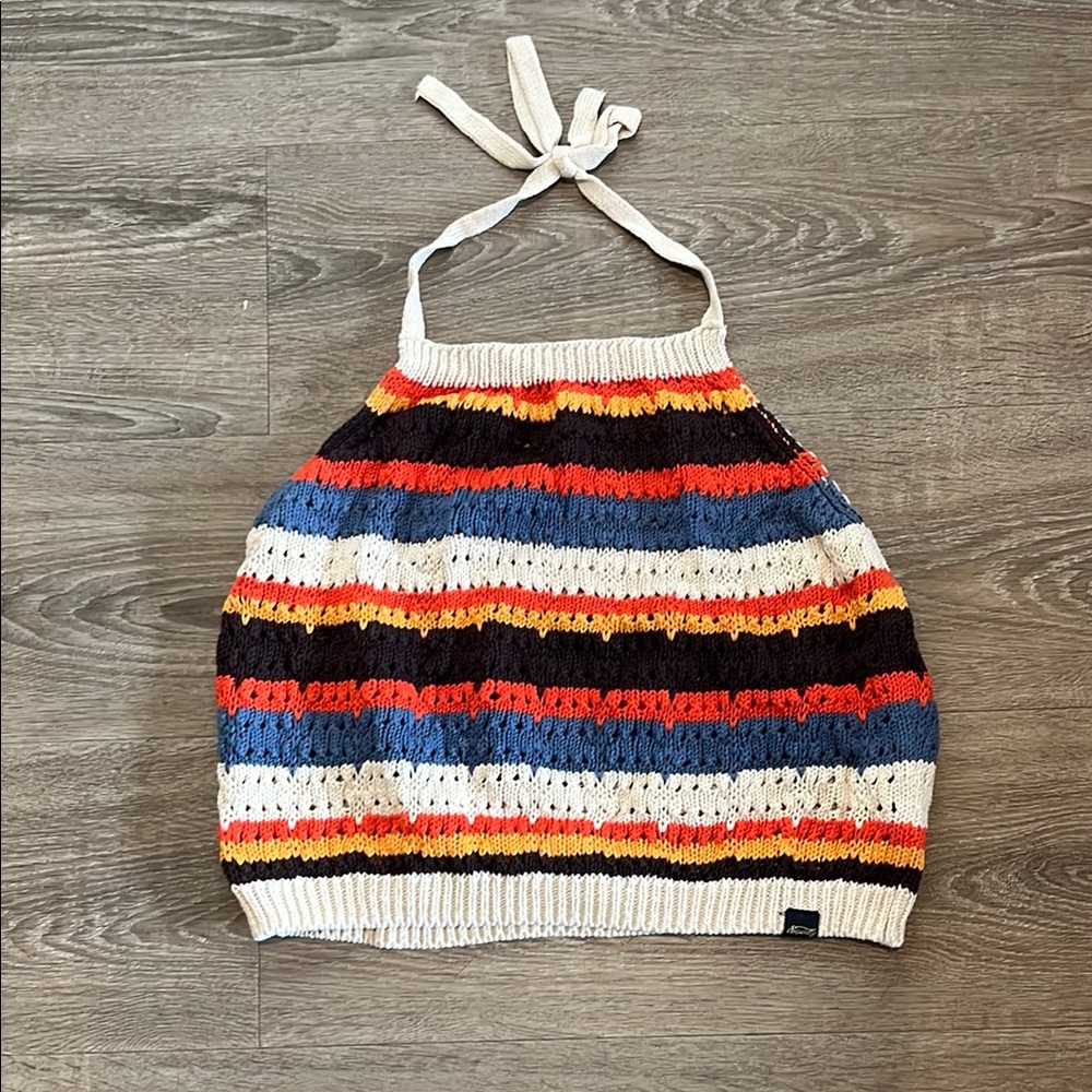 SUPERDRY Striped Halter Knit Top Sz 10